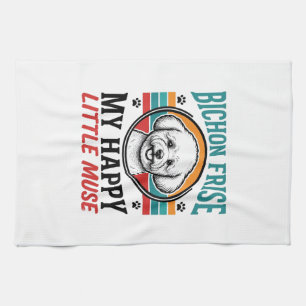 Linge De Cuisine Chemise Bichon Frise Esprit Vintage Chien Art_1