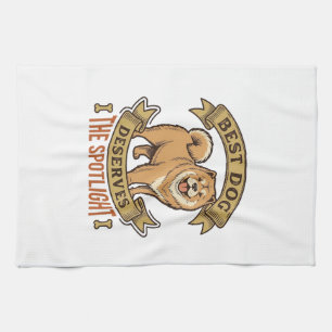 Linge De Cuisine Chemise de chien Chow Chow Gravure vintage Drôle d