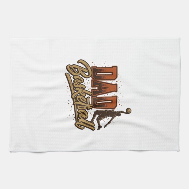 Linge De Cuisine Chemise de conception de gravure vintage de basket (Horizontal)