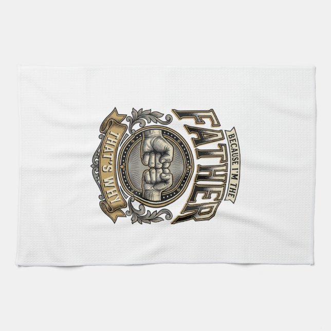 Linge De Cuisine Chemise de gravure vintage de coup de poing de pèr (Horizontal)