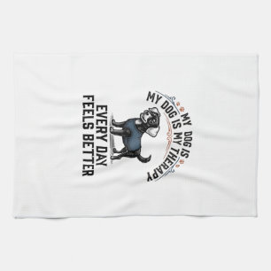 Linge De Cuisine Chemise de thérapie pour chien Cadeau vintage grav