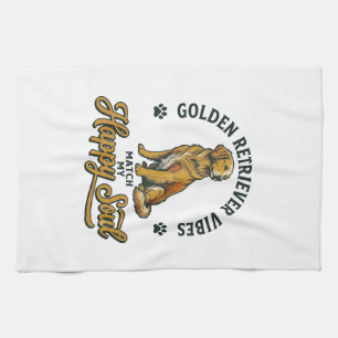 Linge De Cuisine Chemise Golden Retriever Gravure Vintage Amoureux
