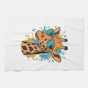 Linge De Cuisine Chemise Lunettes de soleil girafe gravées vintage