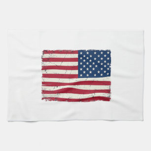 Linge De Cuisine Chemise vectorielle du drapeau américain en détres