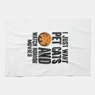 Linge De Cuisine Chemises Halloween Vintage Films d'Horreur Chats d