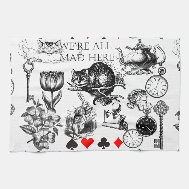Linge De Cuisine Cheshire Chat classique alice au merveilleux fou (Horizontal)