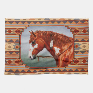 Linge De Cuisine Chestnut Pinto Horse Southwest