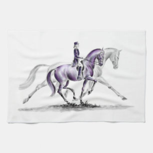 Linge De Cuisine Cheval de dressage dans le trot Piaffe