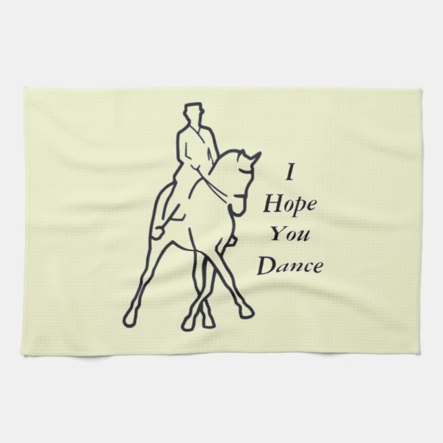 Linge De Cuisine Cheval de dressage et cavalier - demi de passage (Horizontal)