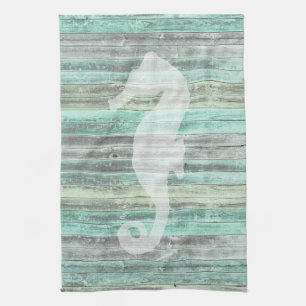 Linge De Cuisine Cheval de mer à la décoration côtière rustique