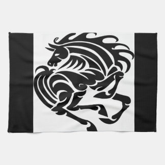 Linge De Cuisine Cheval noir et blanc