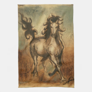 Linge De Cuisine Cheval sauvage et couleurs chaudes