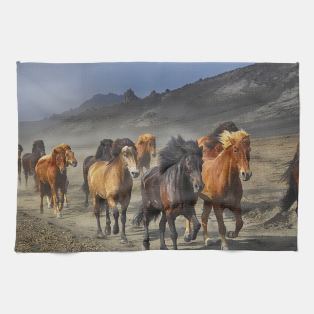 Linge De Cuisine Chevaux de se précipiter (Horizontal)
