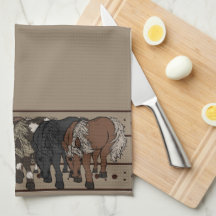 Chevaux par essuie-tout de cuisine figdewdrop 