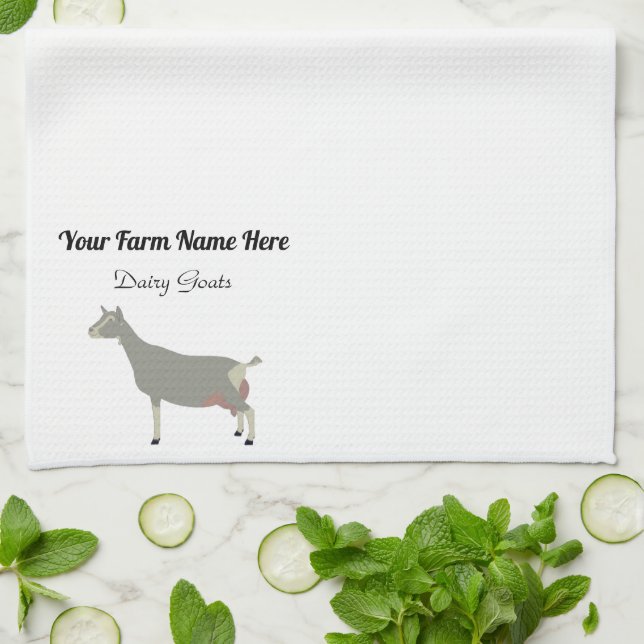 Linge De Cuisine Chèvre laitière de Toggenburg personnalisée (Plié)