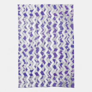 Linge De Cuisine Chevron Dalmatien violet et blanc