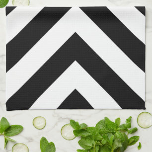 Linge De Cuisine Chevrons noirs et blancs