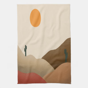 Linge De Cuisine Chic Boho Terracotta Desert Cactus