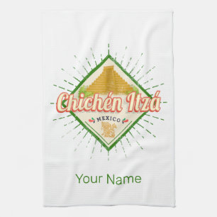 Linge De Cuisine Chichen Itza Mexique Retro Maya Vintage Yucatan