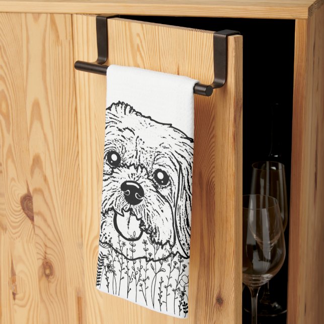 Linge De Cuisine Chien Chien Chien Chien Chien Chien Chien Personna (Pliage en tiers)