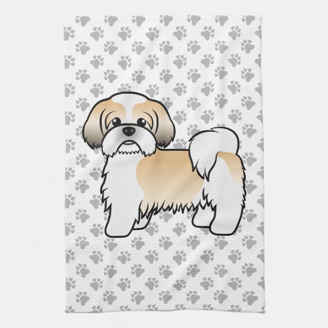 Linge De Cuisine Chien De Dessin De Cartographie Mélange Chien Chii (Vertical)