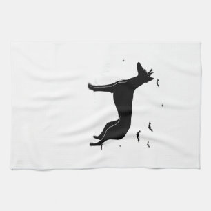 Linge De Cuisine Chien de Ibizan � Silhouette de lune d'Halloween C