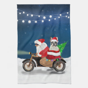 Linge De Cuisine Chien de Noël Père Noël