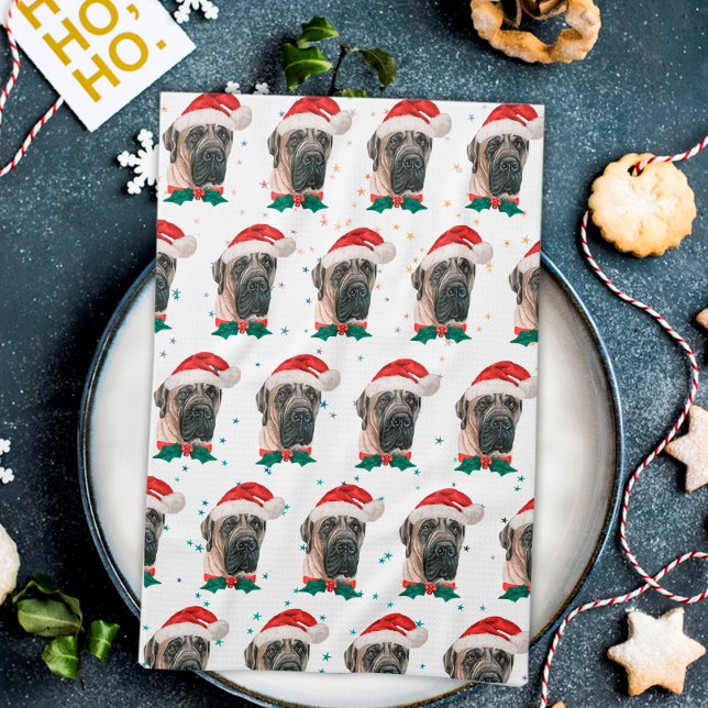 Linge De Cuisine Chien de race Mastiff anglais Noël (Créateur téléchargé)