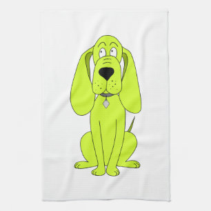 Linge De Cuisine Chien de vert de chaux. Bande dessinée mignonne d