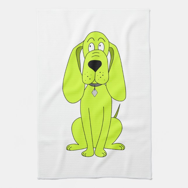 Linge De Cuisine Chien de vert de chaux. Bande dessinée mignonne de (Vertical)