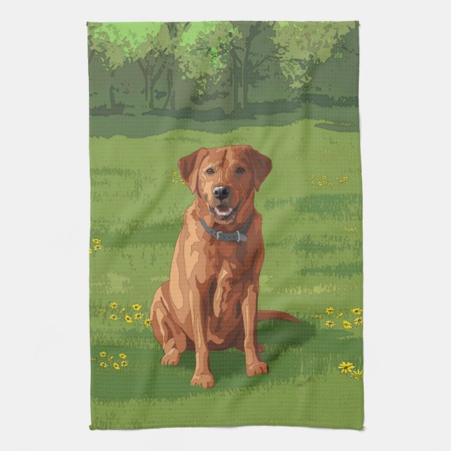Linge De Cuisine Chien du Labrador jaune rouge renard (Vertical)