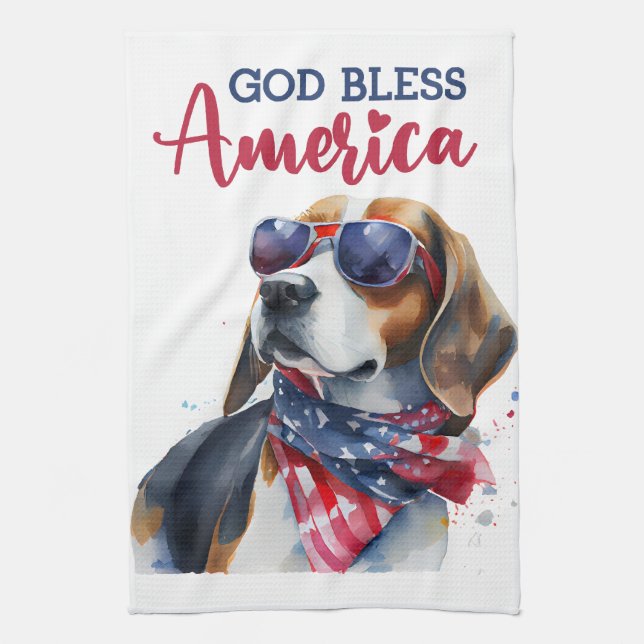 Linge De Cuisine Chien Patriotique-Beagle (Vertical)