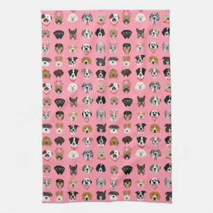 Linge De Cuisine Chien Valentine Face Motif