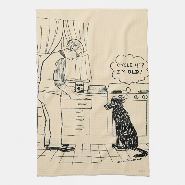 Linge De Cuisine Chien vieillissant (Vertical)