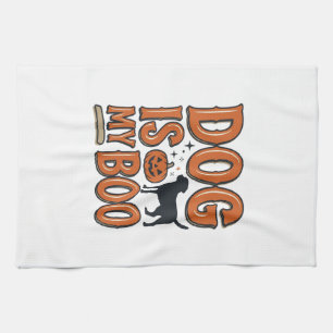 Linge De Cuisine Chien Vintage Est Mon Boo Halloween Conception de