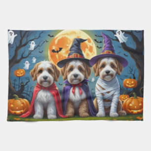 Linge De Cuisine Chiens Bernedoodle Citrouille Drôle d'Halloween