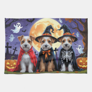 Linge De Cuisine Chiens Biewer Terrier Citrouille Drôle d'Halloween