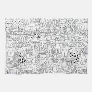 Linge De Cuisine Chiens et chiots noirs et blancs à la mode Motif