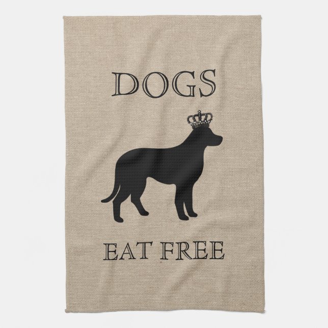 Linge De Cuisine Chiens Mangez sans frais Funny Chien Lover lover b (Vertical)