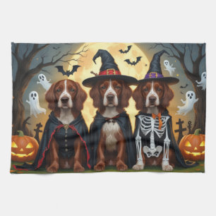 Linge De Cuisine Chiens rouges irlandais Citrouille Halloween Funny