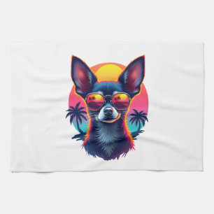 Linge De Cuisine Chihuahua  Peinture Abstraite  Couleur  Chien Mign