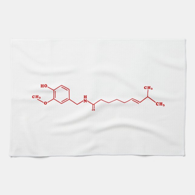 Linge De Cuisine Chili Capsaicin Formule chimique moléculaire (Horizontal)