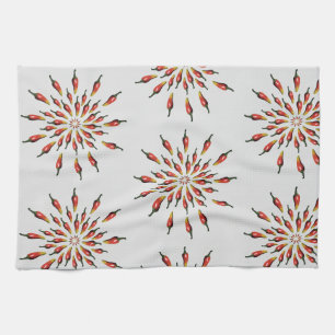 Linge De Cuisine Chili Peppers Mandala Botanique Custom
