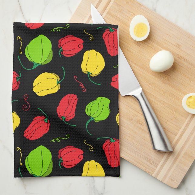 Linge De Cuisine Chili Poivre Jamaïcain à la nourriture modèle (Quart Plié)