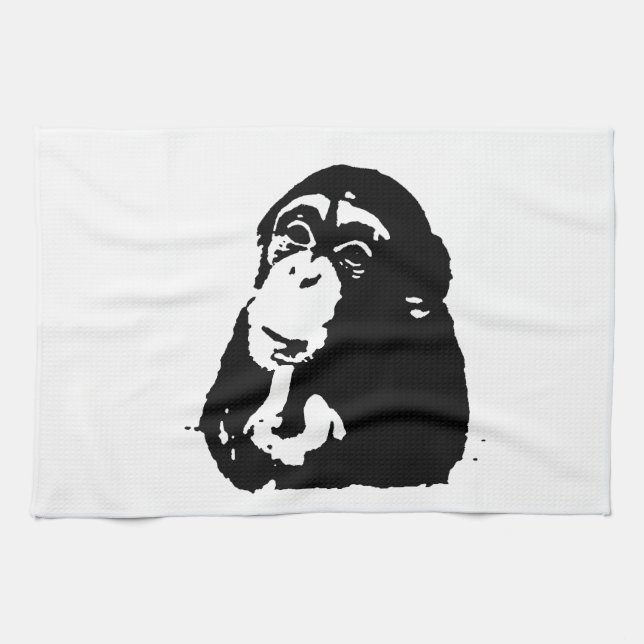 Linge De Cuisine Chimpanzé Pop Art Thinking (Horizontal)