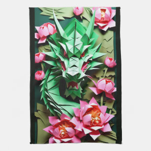 Linge De Cuisine Chine Nouvel An Dragon Vert 2024 Origami KT