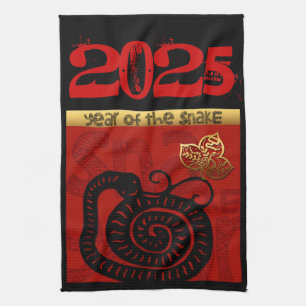 Linge De Cuisine Chinois coutume Nouvel An Serpent Zodiac Anniversa