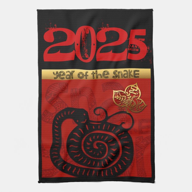 Linge De Cuisine Chinois coutume Nouvel An Serpent Zodiac Anniversa (Vertical)