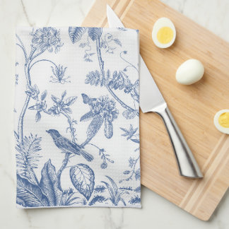 Linge De Cuisine Chinoiserie classique bleue et blanche