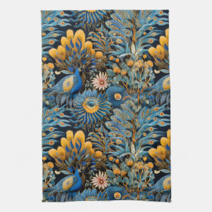 Linge De Cuisine Chinoiserie Oiseaux Exotiques Motif Botanique (7)
